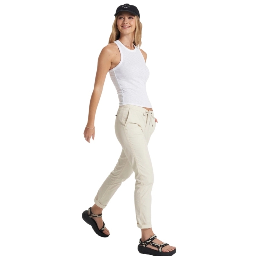 Vuori Pants, Size M, Cream, Pockets, Drawstring Zip Waist, Organic Cotton, New!!